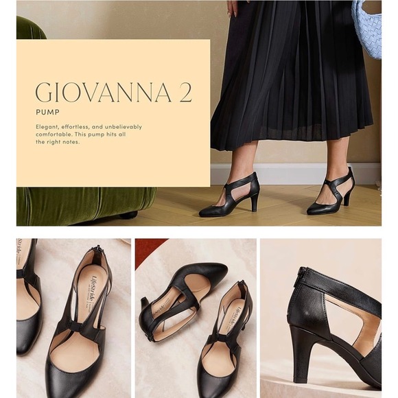 New LifeStride Giovanna 2 Almond Microfiber Women's Heels Size 7.5M Cream Pumps - Picture 6 of 16